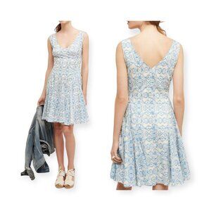 Anthropologie South Island Blue Prined Sleeveless Dress Size 6